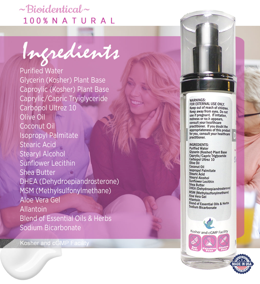 DHEA POWER DHEA USP in an All Natural Cream 200 Pumps Per Bottle