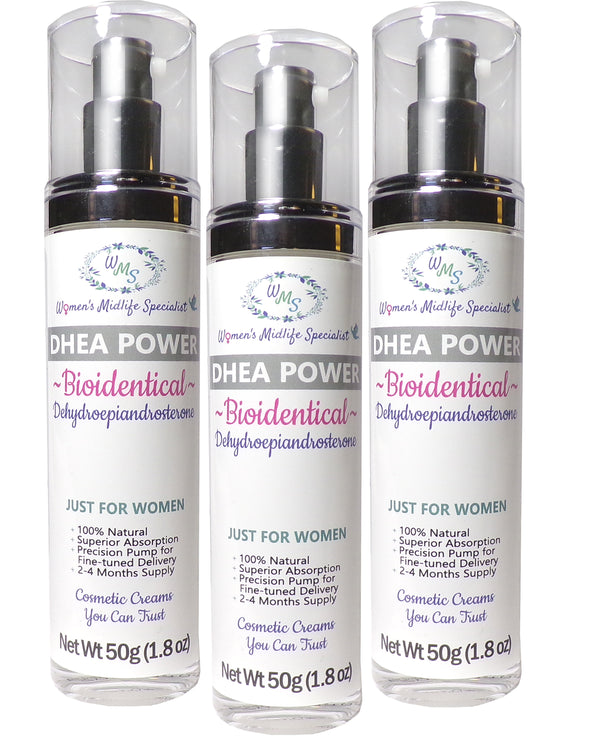 DHEA POWER 3-Pack - DHEA USP in an All Natural Cream (Save $35.50 on 3-Pack) - 200 Pumps Per Bottle!