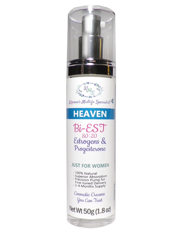 HEAVEN - BiEST (80:20) & Progesterone in an All Natural Cream - 200 Pumps Per Bottle!