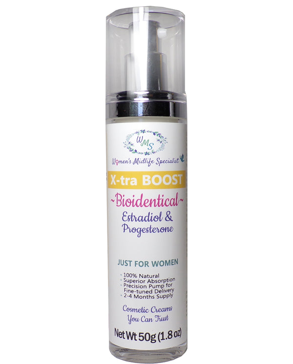 X-tra BOOST -  Estradiol and Progesterone in an All Natural Cream – 200 Pumps Per Bottle!